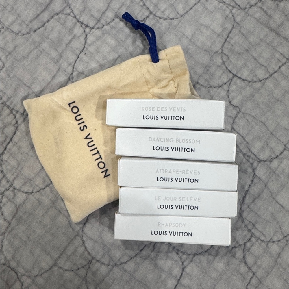 Set of 6 Louis Vuitton Sample sized Parfum Drawstring Pouch
